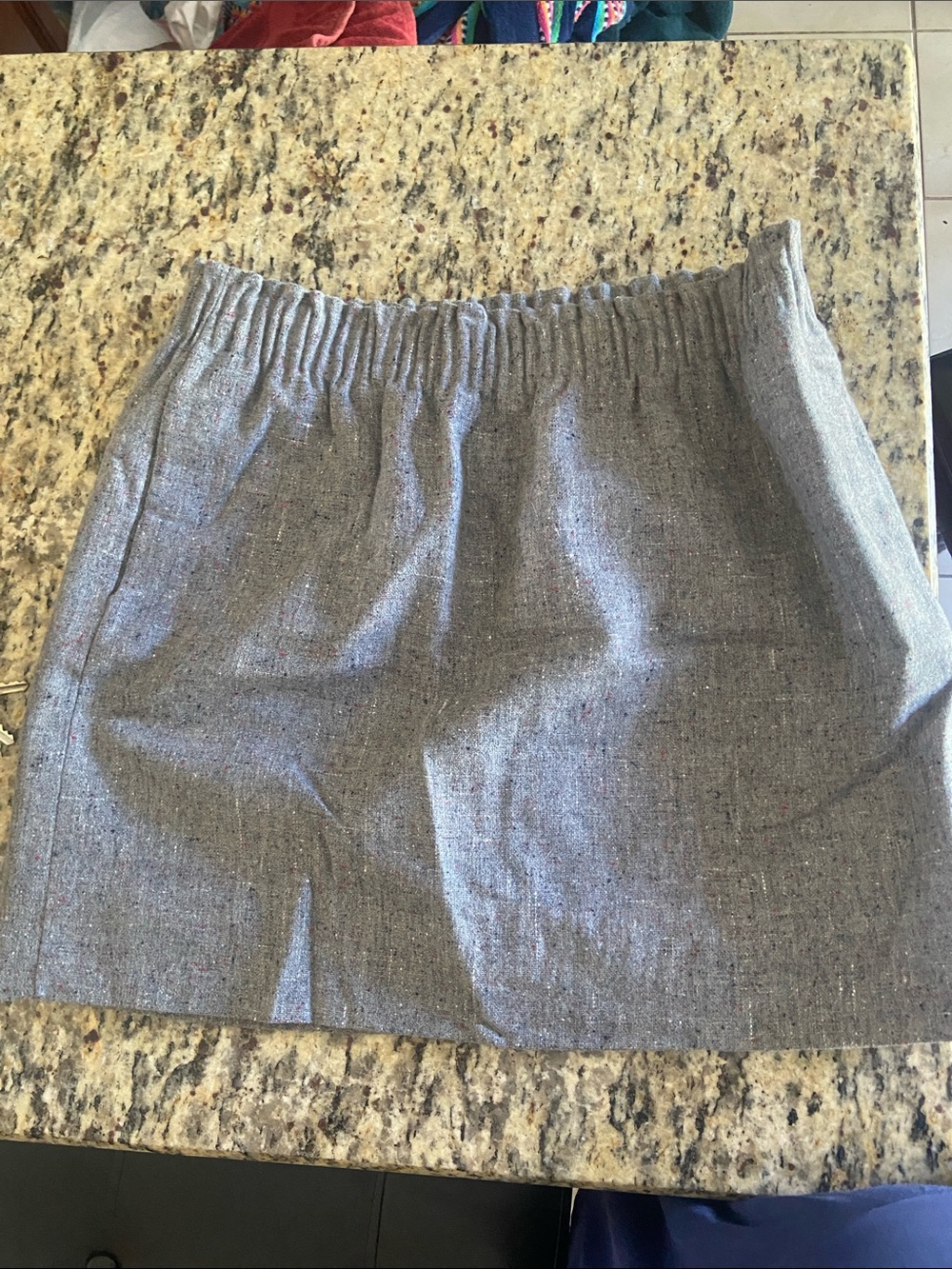 J. Crew Gray Elastic-Waist Mini Skirt with Pockets